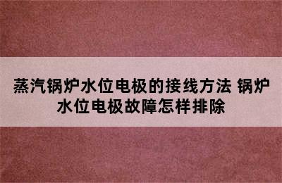 蒸汽锅炉水位电极的接线方法 锅炉水位电极故障怎样排除